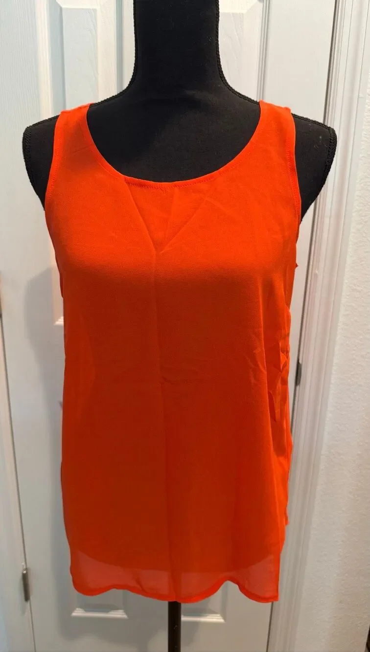 Trend New Fashion Trend Orange Layered Two Piece Top Set Size 36/US 6
